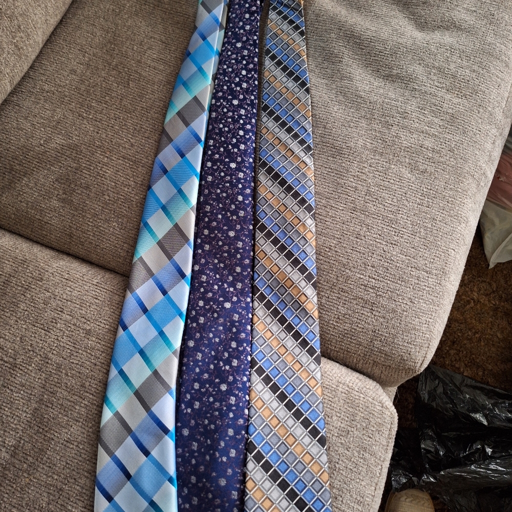 Trio of blue ties